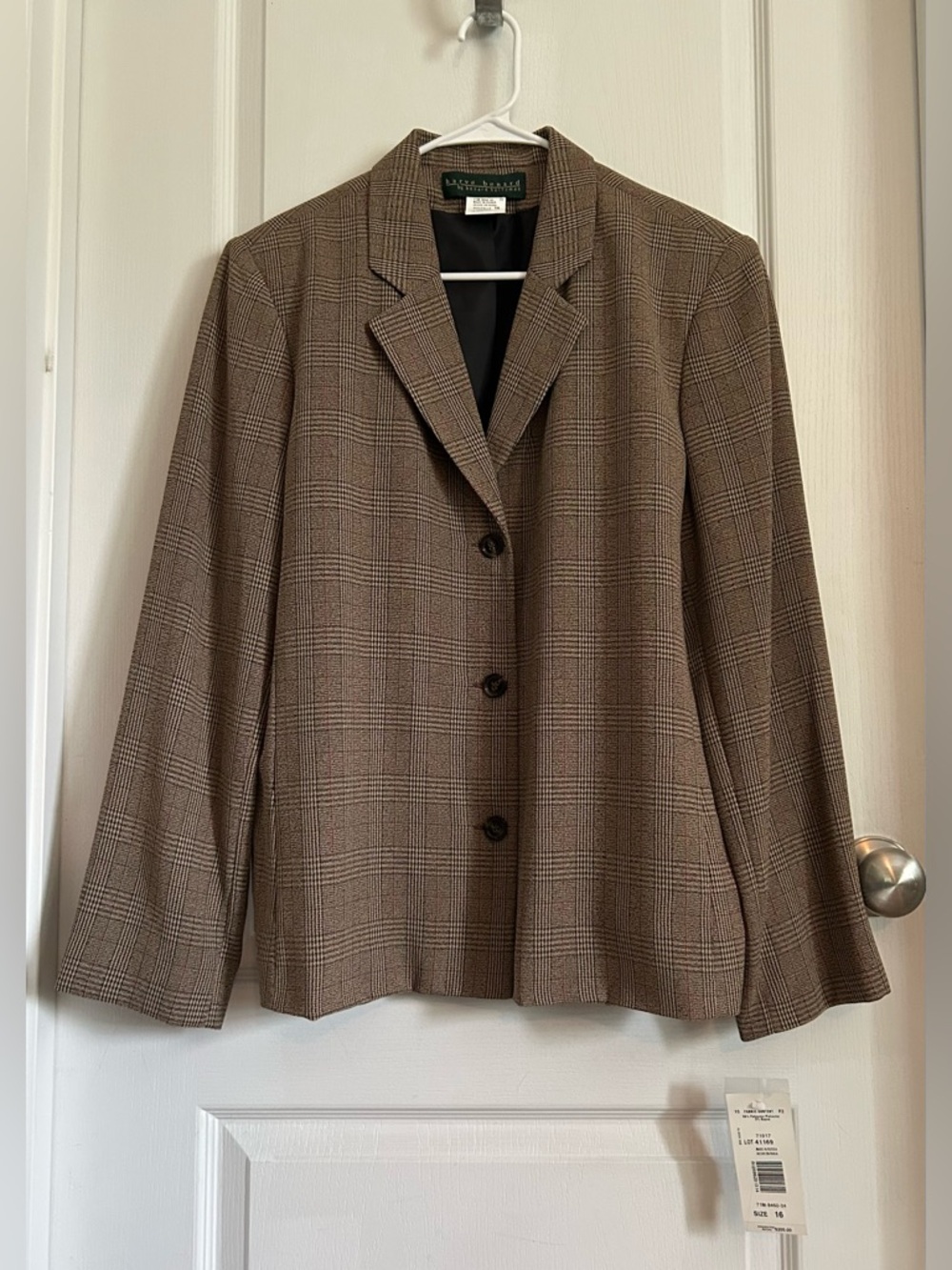 VTG Harve Benard NWT $200 Blazer Womens 16 Jacket Coat Plaid Old Money Luxury